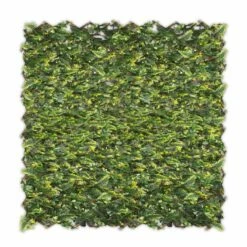 Silver & Stone Expanding Willow Leaf Trellis With Artificial Leaves 2m X 1m