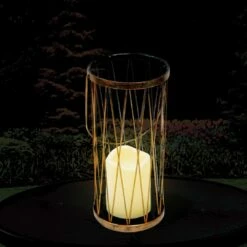 Silver & Stone Outdoor Solar Candle Lantern With Warm White LEDs -OUTSUNNY Shop 45049621