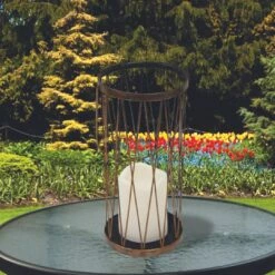 Silver & Stone Outdoor Solar Candle Lantern With Warm White LEDs -OUTSUNNY Shop 45049623