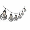 Silver & Stone Outdoor Solar Lanterns Rustic Cage Copper String Lights 10 LED 2m -OUTSUNNY Shop 45049791