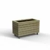Forest Garden Linear Planter - Double With Wheels 49.6cm(h) X 80cm(w) X 40cm(d)