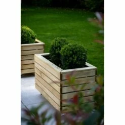 Forest Garden Linear Planter - Double With Wheels 49.6cm(h) X 80cm(w) X 40cm(d) -OUTSUNNY Shop 4937432 5