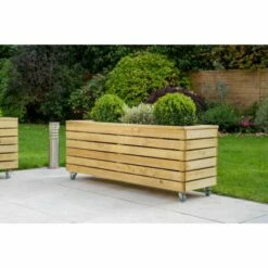 Forest Garden Linear Planter - Long With Wheels 49.6cm(h) X 120cm(w) X 40cm(d) -OUTSUNNY Shop 4937463 1
