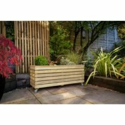 Forest Garden Linear Planter - Long With Wheels 49.6cm(h) X 120cm(w) X 40cm(d) -OUTSUNNY Shop 4937463 8