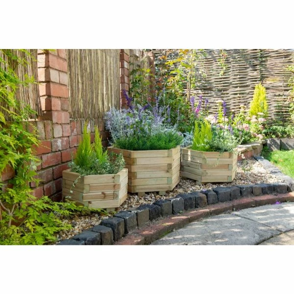 Forest Garden York Hexagonal Planter - Set Of 3 4 Forest Garden York Hexagonal Planter - Set Of 3 - Image 2