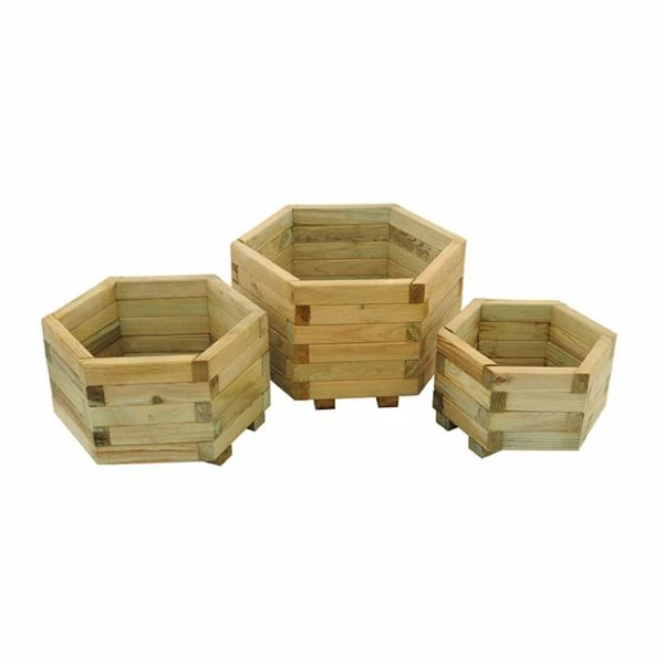 Forest Garden York Hexagonal Planter - Set Of 3 3 Forest Garden York Hexagonal Planter - Set Of 3