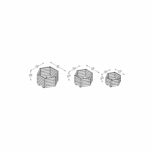 Forest Garden York Hexagonal Planter - Set Of 3 6 Forest Garden York Hexagonal Planter - Set Of 3 - Image 4