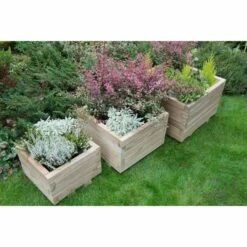 Forest Garden Kendal Square Planter - Set Of 3 -OUTSUNNY Shop 4937524 2
