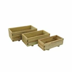 Forest Garden Durham Rectangular Planter - Set Of 3