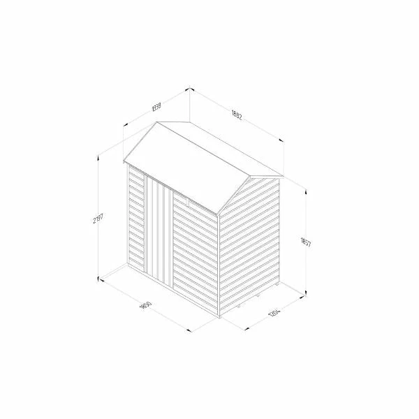 Forest Garden Shiplap Dip Treated 6x4 Reverse Apex Shed - No Window 11 Forest Garden Shiplap Dip Treated 6x4 Reverse Apex Shed - No Window - Image 9