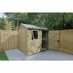 Forest Garden Timberdale 8 X 6 Reverse Apex Shed -OUTSUNNY Shop 4937883 1