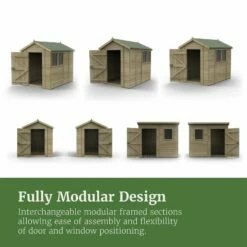 Forest Garden Timberdale 8 X 6 Reverse Apex Shed -OUTSUNNY Shop 4937883 8