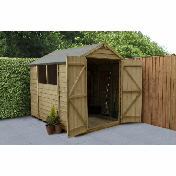 Forest Garden Overlap Pressure Treated 8x6 Apex Shed - Double Door 4 Forest Garden Overlap Pressure Treated 8x6 Apex Shed - Double Door - Image 2