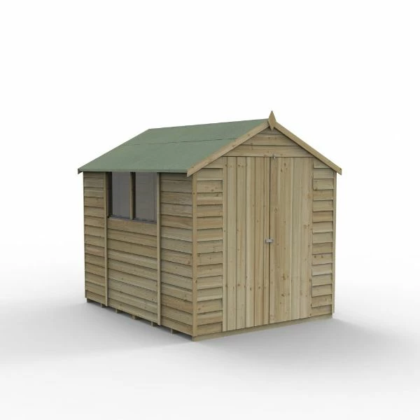 Forest Garden Overlap Pressure Treated 8x6 Apex Shed - Double Door 5 Forest Garden Overlap Pressure Treated 8x6 Apex Shed - Double Door - Image 3