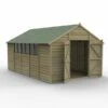 Forest Garden Overlap Pressure Treated 10x15 Apex Shed - Double Door -OUTSUNNY Shop 4937951 2