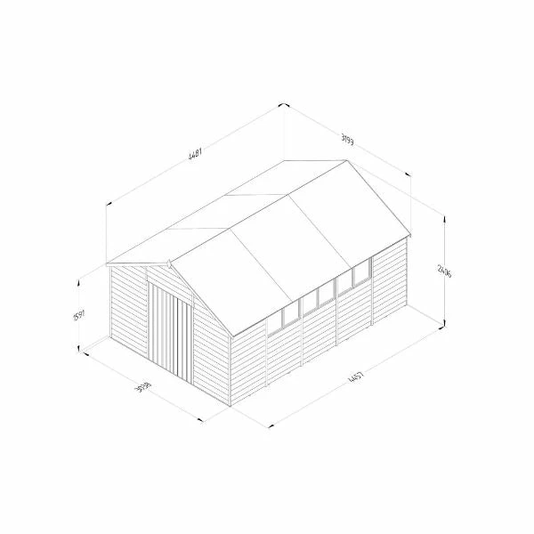 Forest Garden Overlap Pressure Treated 10x15 Apex Shed - Double Door 11 Forest Garden Overlap Pressure Treated 10x15 Apex Shed - Double Door - Image 9