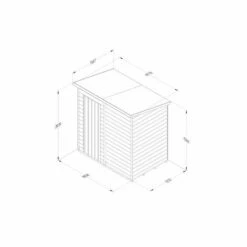 Forest Garden Overlap Pressure Treated 6x4 Pent Shed - No Window -OUTSUNNY Shop 4937999 3