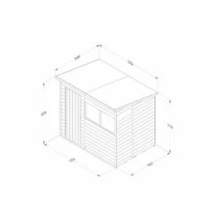 Forest Garden Overlap Pressure Treated 7x5 Pent Shed -OUTSUNNY Shop 4938002 4
