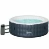 Outsunny Inflatable Hot Tub Spa Round With Cover For 4 People 180cm - Dark Blue -OUTSUNNY Shop 4944706