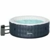 Outsunny Inflatable Hot Tub Spa Round With Cover For 4-6 People 195cm - Dark Blue -OUTSUNNY Shop 4944713