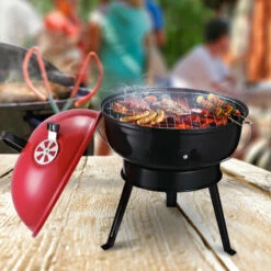 Outsunny Compact Portable Charcoal BBQ Grill - Red -OUTSUNNY Shop 4Fd6ff18123a4d94f jpg