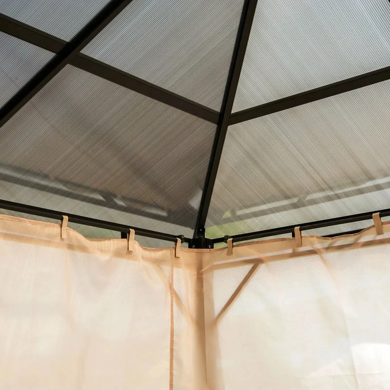 Outsunny Hardtop Gazebo 3.6m X 3m - Brown 14 Outsunny Hardtop Gazebo 3.6m X 3m - Brown - Image 12