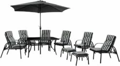 Silver & Stone Windsor Outdoor 11 Piece Furniture Set - Grey -OUTSUNNY Shop 51 B7W02JDL. AC SL1000