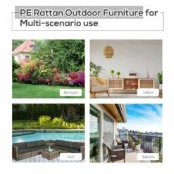 Outsunny Patio Rattan Sofa Set 6 Seater - Grey -OUTSUNNY Shop 53075617fb1c31dbc jpg