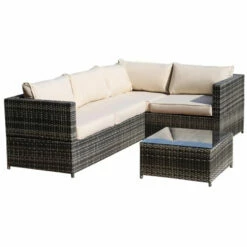 Outsunny Rattan Corner Sofa Set With Coffee Table - Beige -OUTSUNNY Shop 5kW98a180700d2d5b jpg