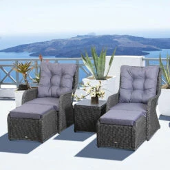 Outsunny Garden Sofa Chair & Stool With Table Set - Grey -OUTSUNNY Shop 5rE6ff17eecc2916a jpg