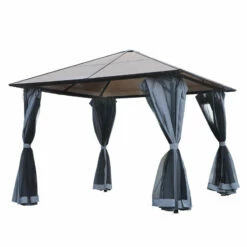 Outsunny Hardtop Gazebo With Aluminium Frame And Curtains 3 X 4m - Grey -OUTSUNNY Shop 5yS6a417e906a854d jpg