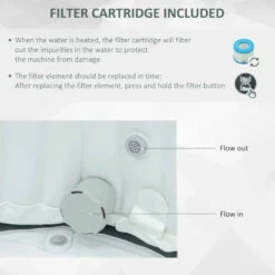 Outsunny Round Hot Tub 4 Person, Light Grey -OUTSUNNY Shop 60S75618041c96579 jpg