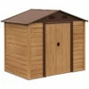 Outsunny Outdooor Storage Shed Wooden Effect Galvanised Steel 7.7ft X 6.4ft