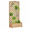 Outsunny Garden Wooden Planter Box With Trellis Lattice Flower Raised Bed 76x36x170cm -OUTSUNNY Shop 6Bh98a17f6895d7d8