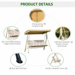 Outsunny 3 Seater Swing Bench -OUTSUNNY Shop 6Jw78417dc3540639