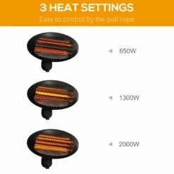 Outsunny Wall Mount Electric Infrared Patio Heater 220V-240V Black -OUTSUNNY Shop 6qEa0917edc657c65