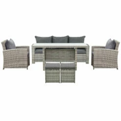 Outsunny Outdoor Rattan Sofa Dining Set 6 Piece - Light Grey -OUTSUNNY Shop 7Vbdaa188b88b21ae jpg