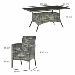 Outsunny 7pc Rattan Garden Furniture Dining Set Wicker Patio Conservatory Seater -OUTSUNNY Shop 7hca1217eecc2921c jpg