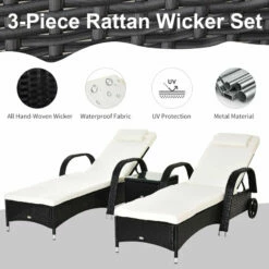 Outsunny Rattan Lounge Set With Side Table - Black -OUTSUNNY Shop 7hwa0917eecc29e64 jpg