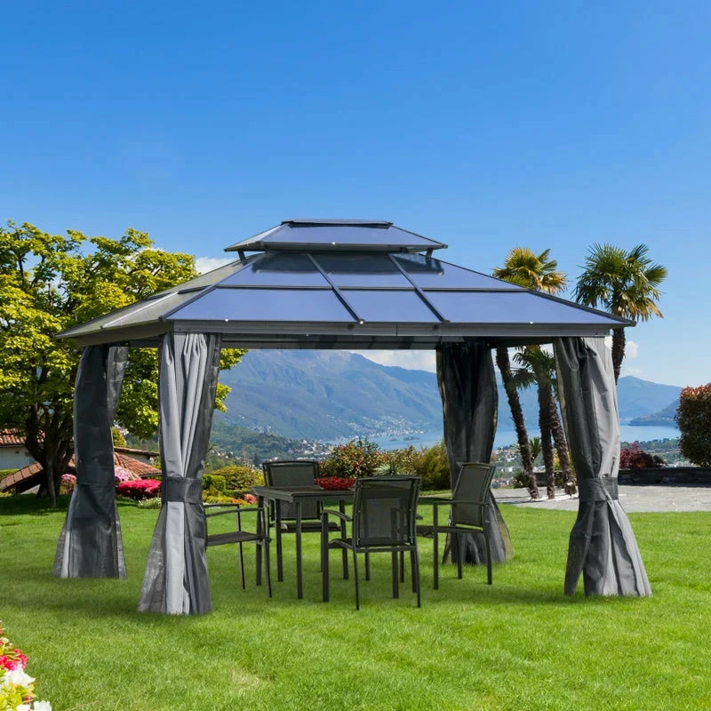 Outsunny Hardtop Gazebo 3x3.6m - Grey 11 Outsunny Hardtop Gazebo 3x3.6m - Grey - Image 9
