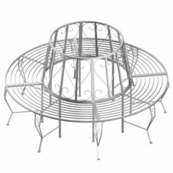 Outsunny Garden Tree Bench Seat - Silver