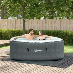 Outsunny Inflatable Hot Tub Spa Square For 4-6 People 180cm - Grey -OUTSUNNY Shop 8IB6ff18041c963e0 jpg