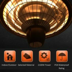 Outsunny Outdoor Electric Heater Halogen 2100W-Black -OUTSUNNY Shop 8M388c17edc657bbc