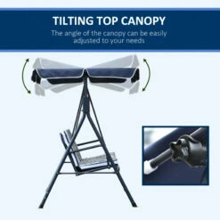 Outsunny Swing Seat 3 Seater - Blue -OUTSUNNY Shop 8YGa091859f793a70 jpg