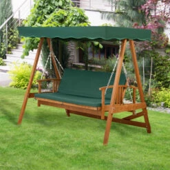 Outsunny Wooden Garden Swing Seat 3 Seater -OUTSUNNY Shop 8cH6ff1859aca358e jpg