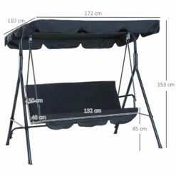 Outsunny Swing Chair 3 Seater - Black -OUTSUNNY Shop 8cla121876a47abab jpg