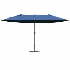Outsunny Double Sided Umbrella Parasol With Cross Base 4.6 M - Blue