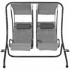 Outsunny Canopy Swing 2 Separate Relax Chairs W/ Handrails And Removable Canopy Grey