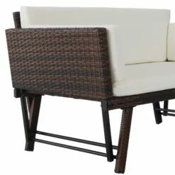 Outsunny 2 In 1 Rattan Folding Daybed Sofa Bench Bench With Cushion Outdoor - Brown -OUTSUNNY Shop 9i9d4d17eecc29e3f 46000b17 d6a7 477d 81c3 32e80738388a