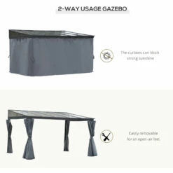 Outsunny Outdoor Lean To Pergola Gazebo 4 X 3m - Grey -OUTSUNNY Shop 9oqb1017f62ef8c92 jpg